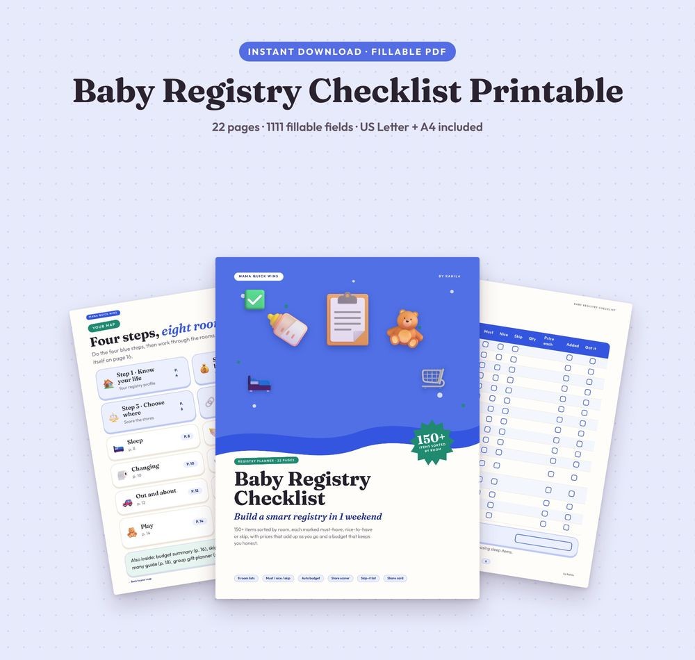 Baby registry checklist — client product design