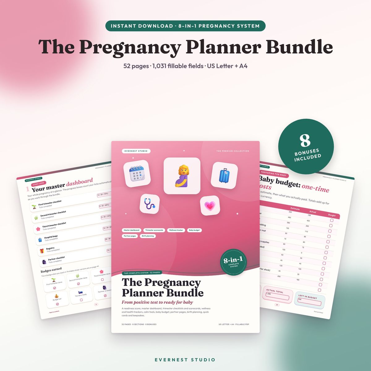 The Pregnancy Planner Bundle printable pack