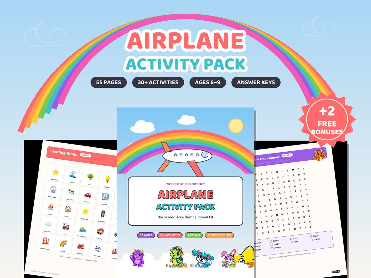 Airplane activity pack for kids