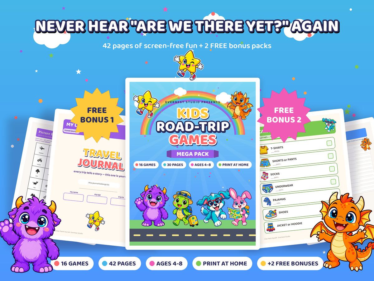 Kids road-trip games printable pack