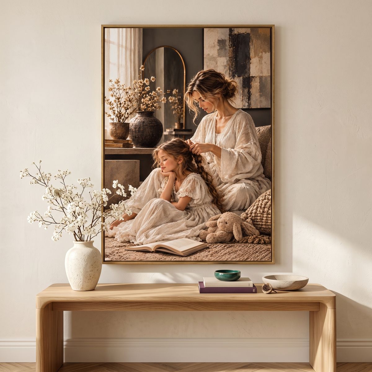 Framing a floral mother-and-daughter print
